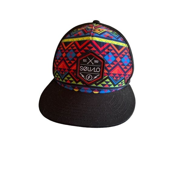 Sou/Lo Multi Color Aztec Print Black Adjustable Hat Cap - Picture 1 of 8